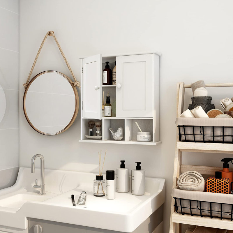 Red Barrel Studio® Minimalist style bathroom wall cabinet with 2 doors ...